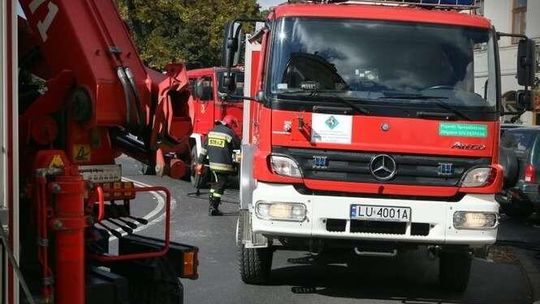Pożar w budynku hotelu Europa w Lublinie