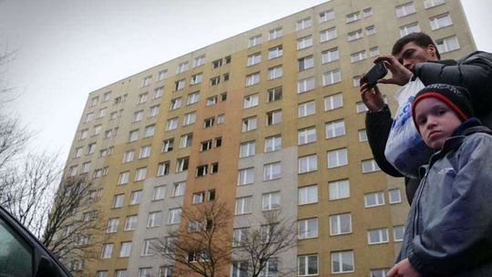 Pożar w bloku na LSM