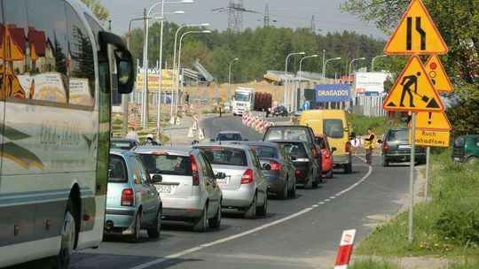 Zakorkowana droga Lublin - Łęczna