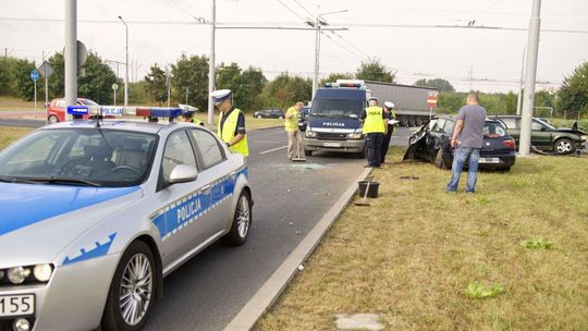 Wypadek na skrzyżowaniu Krochmalnej i Diamentowej w Lublinie