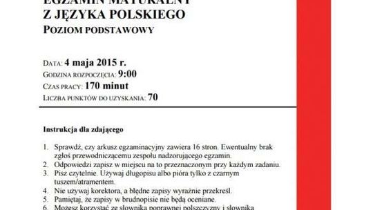 Matura 2015 POLSKI - ARKUSZ (nowa matura)