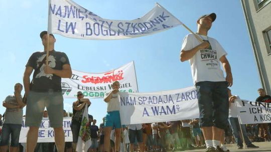 Protest górników w Bogdance