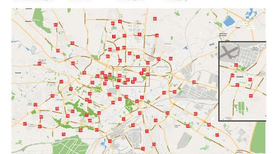 Mapa stacji Lubelskiego Roweru Miejskiego