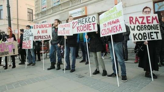 Pikieta partii Razem w Lublinie