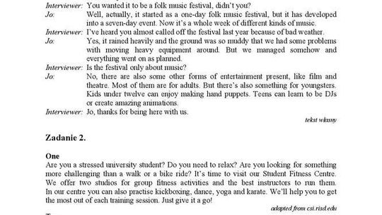 Matura 2016 ANGIELSKI TRANSKRYPCJA (poziom podstawowy)