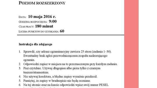 Matura 2016: WOS rozszerzony - ARKUSZ CKE Matura 2016: WOS rozszerzony - ARKUSZ CKE
