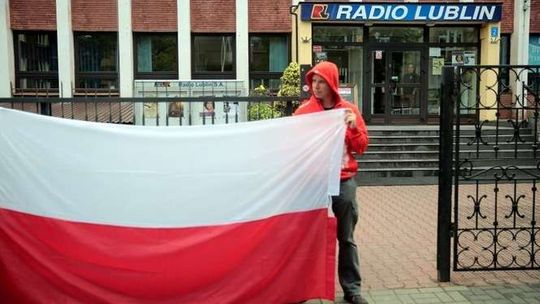Protest Narodowców przed Radiem Lublin