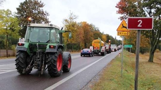 Protest rolników na krajowej dwójce