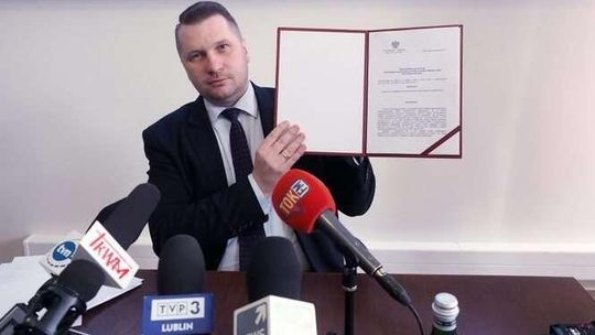  Konferencja Wojewody w sprawie podpisał decyzję o wygaszeniu mandatu prezydenta Lublina K. Żuka  