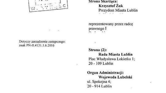 Treść skargi Krzysztofa Żuka