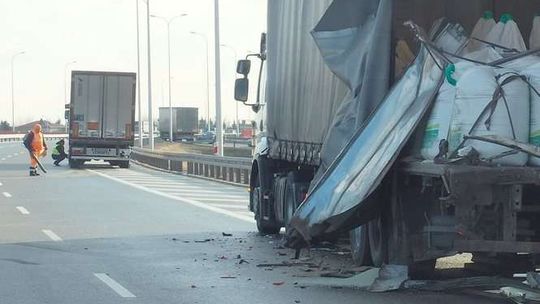 Zderzenie ciężarówek na obwodnicy Lublina
