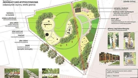 Projekt skweru między przedszkolem przy Tymiankowej, a szkołami przy ul. Biedronki