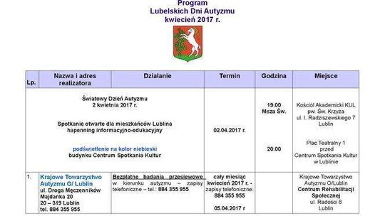 Lubelskie Dni Autyzmu - program