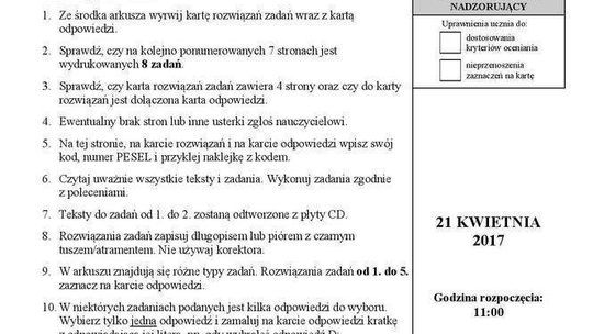 Egzamin gimnazjalny 2017 - ANGIELSKI - rozszerzony