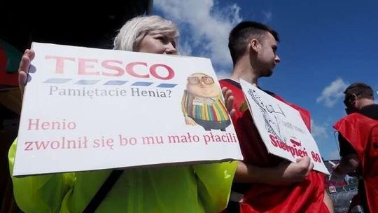 Protest pracowników Tesco 