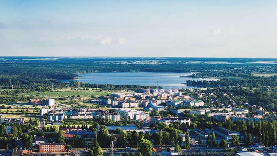 Widoki z komina Elektrociepłowni Wrotków Widoki z komina Elektrociepłowni Wrotków