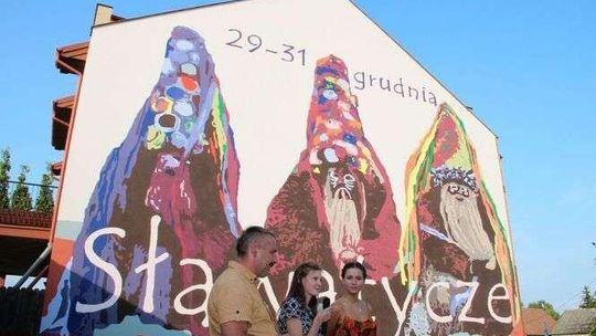 Mural z brodaczami w Sławatyczach