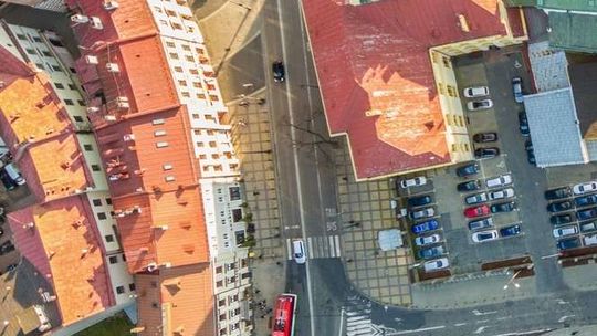 Deptak i plac Litewski. Panorama z drona