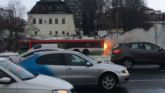 Pożar autobusu na al. Solidarności w Lublinie
