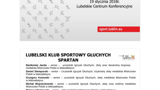 Podsumowanie Roku Sportowego 2017 w Lublinie. Lista nagrodzonych