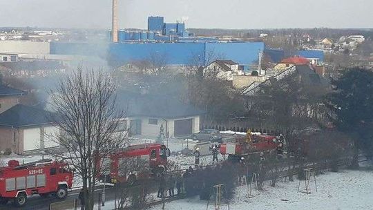 Pożar domu w Rykach