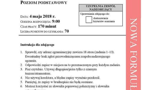 Matura 2018: POLSKI ARKUSZE CKE