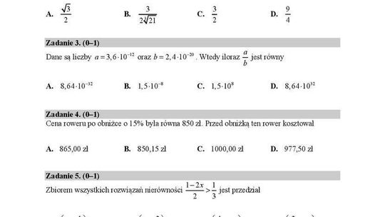 Matura 2018 matematyka. Poziom podstawowy - arkusze CKE