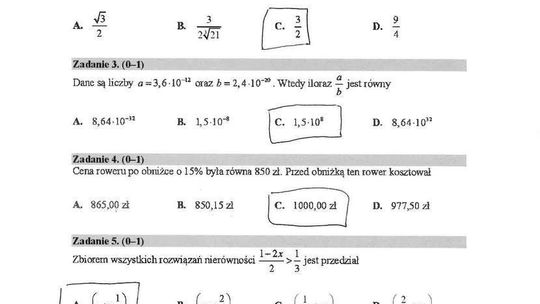 Matura 2018 matematyka. Sugerowane rozwiązania zadań zamkniętych