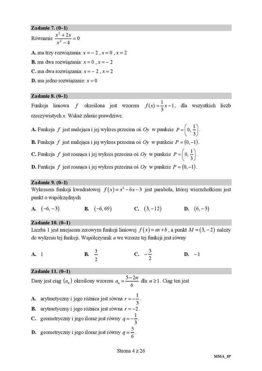 Matura 2018 matematyka. Poziom podstawowy - arkusze CKE