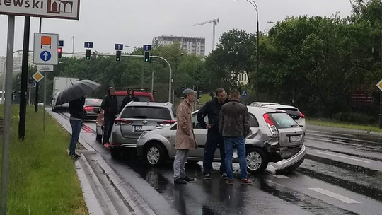 Wypadek na al. Solidarności w Lublinie