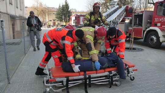 Próbny alarm przeciwpożarowy w Szpitalu Wojskowym 