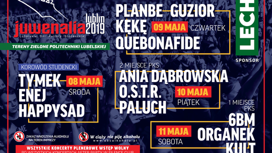 Juwenalia 2019 w Lublinie. Artyści