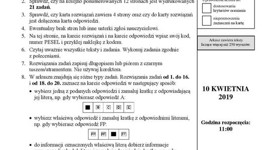 Egzamin gimnazjalny 2019 język polski ODPOWIEDZI