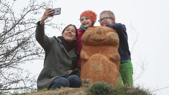 Drewniany chomik na Górkach Czechowskich 