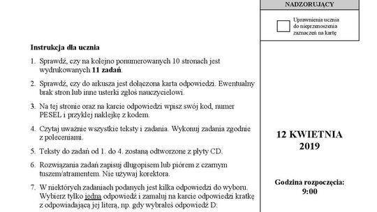 Egzamin gimnazjalny 2019. Język angielski. Odpowiedzi poziom podstawowy