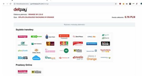 Przykłady fałszywych stron internetowych przygotowanych przez przestępców