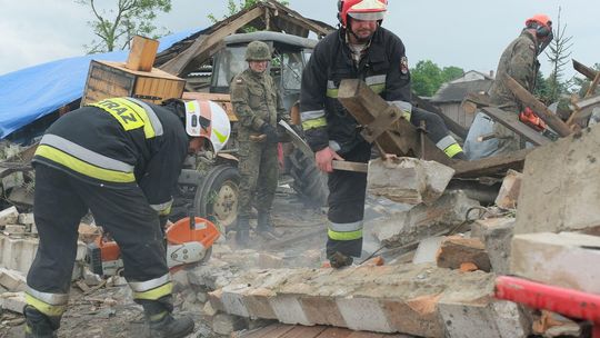 Skutki przejścia trąby powietrznej w gminie Wojciechów