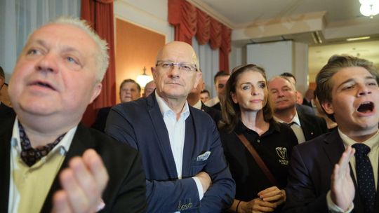 Sztab wyborczy Koalicji Europejskiej: ogłoszenie wstępnych wyników głosowania Sztab wyborczy Koalicji Europejskiej: ogłoszenie wstępnych wyników głosowania