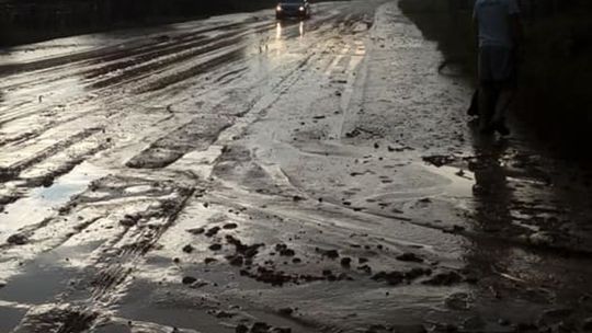 Brzeziny: Droga wojewódzka 846 po burzy