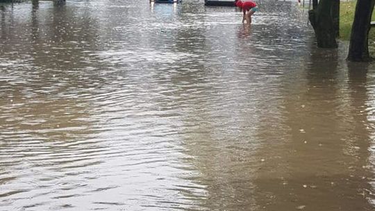 Ulice Lublina po ulewnych opadach deszczu