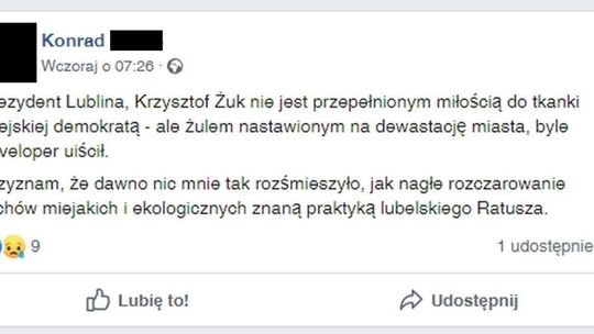 Wpisy na forach internetowych, które Krzysztof Żuk zgłosi do prokuratury