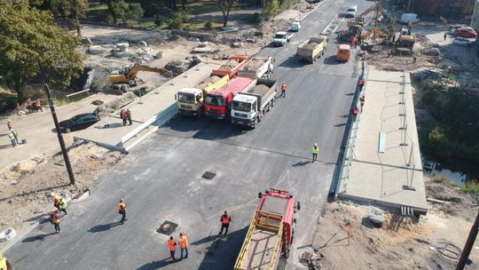 Próba obciążeniowa nowego mostu na ul. Fabrycznej