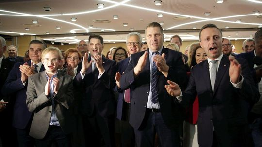 Wieczór wyborczy w sztabie Prawa i Sprawiedliwości