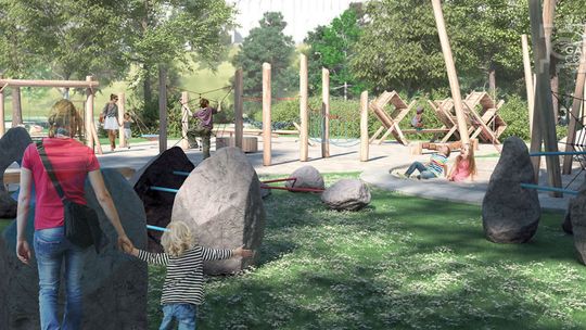 Wizualizacja parku na Błoniach