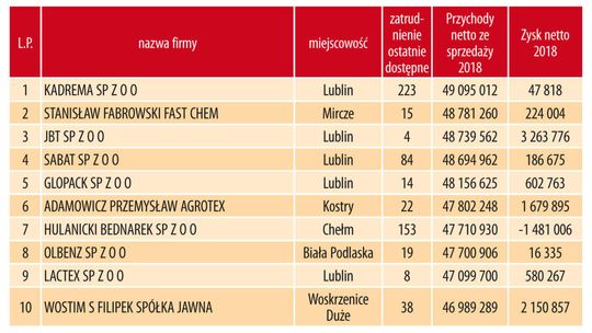 Złota Pięćsetka. Firmy z przychodem do 50 mln zł Złota Pięćsetka. Firmy z przychodem do 50 mln zł