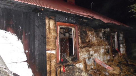 Pożar w miejscowości Samoklęski gm. Kamionka.