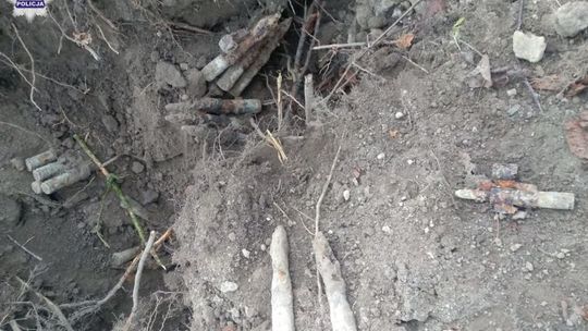 Pociski z czasów II wojny światowej znalezione w miejscowości Łapiguz