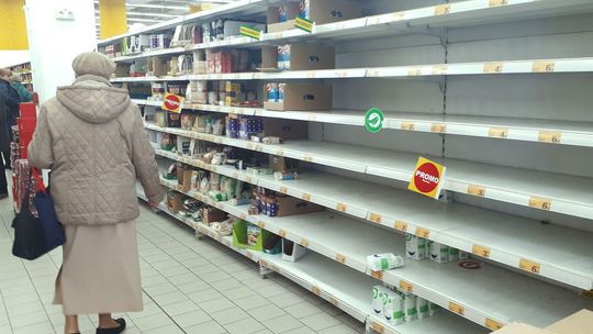 Puste półki w sklepach w Lublinie