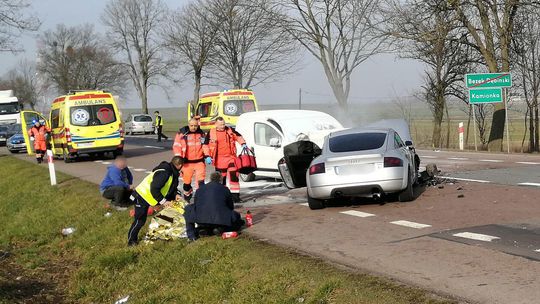 Wypadek w Kamionce na DK 12