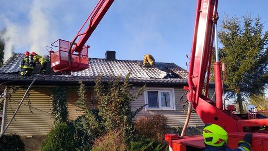 Pożar domu w miejscowości Zakrzew